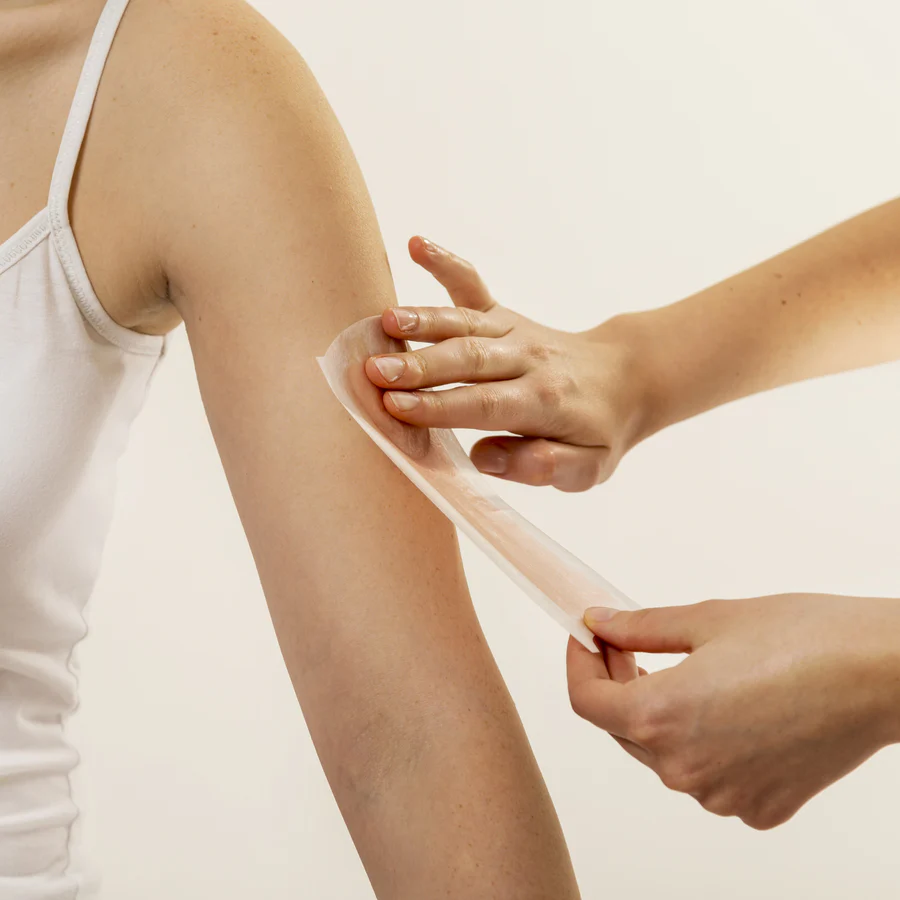 Salon menu showing waxing and body services